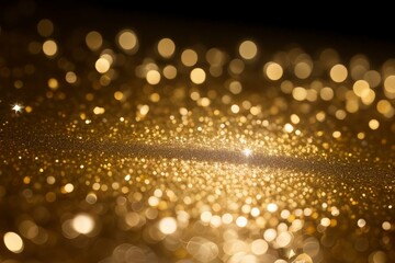 gold glitter with gold stars sparkle light , festive dreamy sparkle abstract background