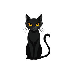 Sleek Black Cat Silhouette Mysterious Feline Design