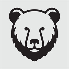 Minimalist Bear Head Silhouette Vector Illustration