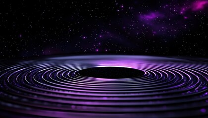 Fototapeta premium A mesmerizing view of space with swirling purple patterns and a central void.