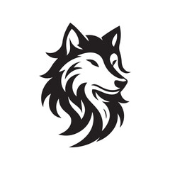  wolf head illustrations in black and white, vector style, perfect for logos or tattoos