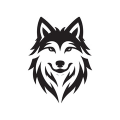 wolf head illustrations in black and white, vector style, perfect for logos or tattoos