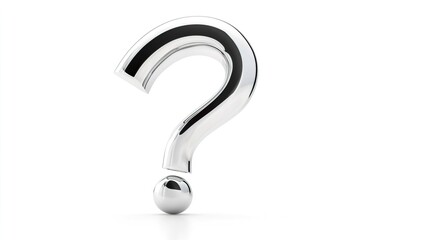 Naklejka premium 3D Question Mark Symbol Isolated on White Background for Illustrations