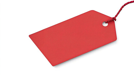 Isolated Red Price Tag on White Background for Gift Presentation