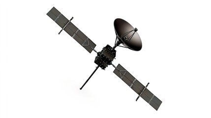 Isolated Satellite on White Background Representing Space Exploration