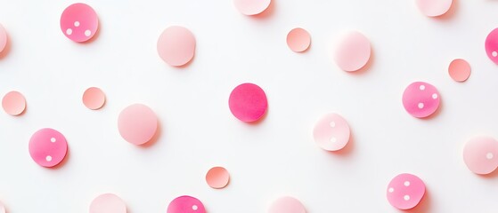 Pale pink polka dots on a white backdrop Valentine's day Background