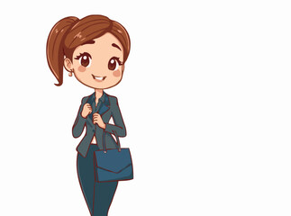 Elegant Businesswoman with Money Bag Vector Design