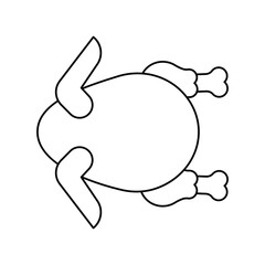 chicken lineal icon with white background vector stock illustration