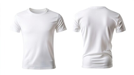 Fototapeta premium White T-Shirt Mockup with Front and Back View for Design Showcase