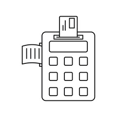 credit card lineal icon with white background vector stock illustration