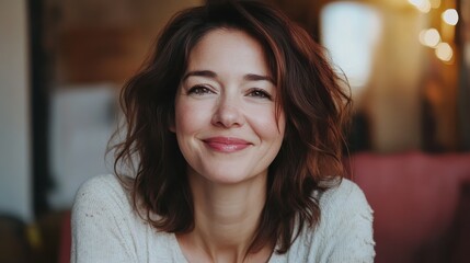 Portrait of Relaxed Woman Smiling in Natural Light