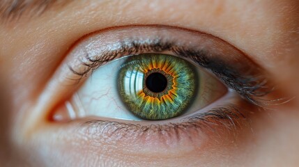 Closeup of Rainbow Iris in Womans Eye
