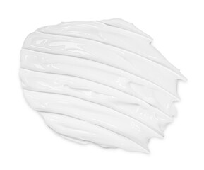 Cream sample isolated on white, top view