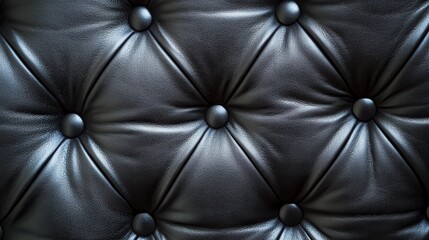 Fototapeta premium Detailed Close-up of Black Leather Texture