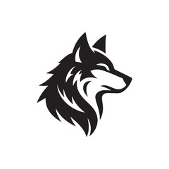  wolf head illustrations in black and white, vector style, perfect for logos or tattoos