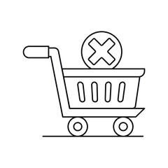 remove from cart lineal icon with white background vector stock illustration