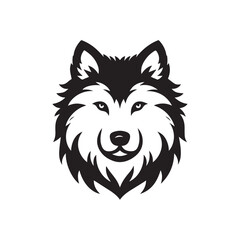  wolf head illustrations in black and white, vector style, perfect for logos or tattoos