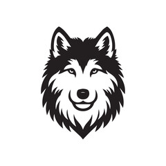  wolf head illustrations in black and white, vector style, perfect for logos or tattoos