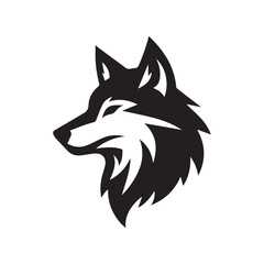  wolf head illustrations in black and white, vector style, perfect for logos or tattoos