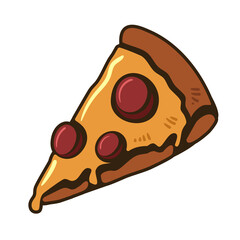 beautiful illustration of a pizza isolate on white background