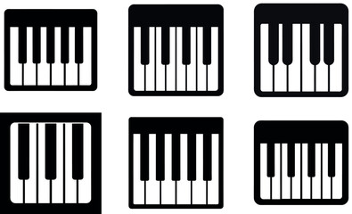 black and white piano keyboard icons are arranged in a grid.