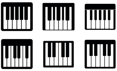 black and white piano keyboard icons are arranged in a grid.