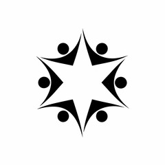 creative Business teamwork icon and logo vector silhouette