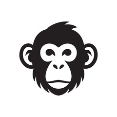 monkey head silhouette vector
