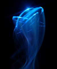 Physical graphic concept of atomic structure. Light ring. Colorful electron particle. .Speed of light. Particle acceleration. Energy particle physics..Energy ball. Science technology. Bright sphere.