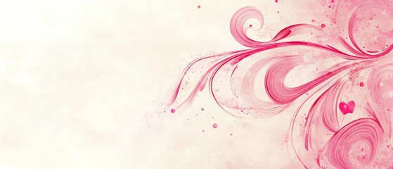 Subtle pink swirls on a pale cream backdrop Valentine's day Background