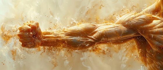 sculpture of a muscular golden man