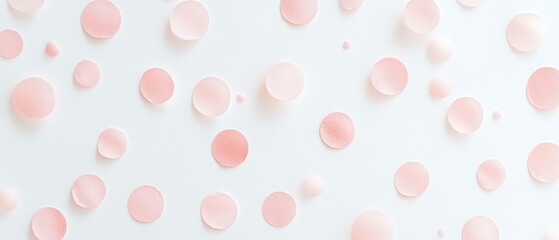 Subtle polka dots in pastel pink on a white canvas Valentine's day Background