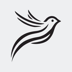 Minimalist Abstract Bird in Flight Silhouette Vector Illustration