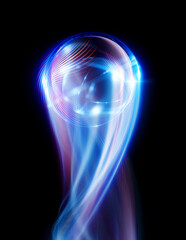 Physical graphic concept of atomic structure. Light ring. Colorful electron particle. .Speed of light. Particle acceleration. Energy particle physics..Energy ball. Science technology. Bright sphere.