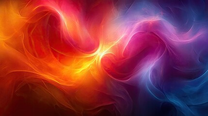Abstract Colorful Waves Flowing Together Seamlessly