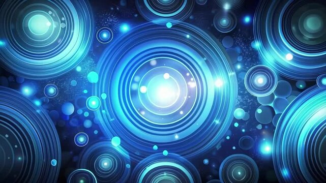 Abstract background. Trendy business website template with copy space. Nice blue cyan texture with blue cyan transparent stripes. Raster image. Smooth lines, circles