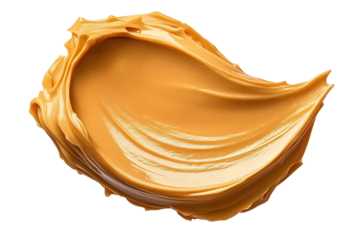 Peanut butter stroke isolated on transparent background