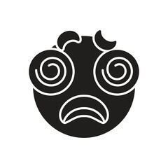 Crazy face icon vector stock illustration