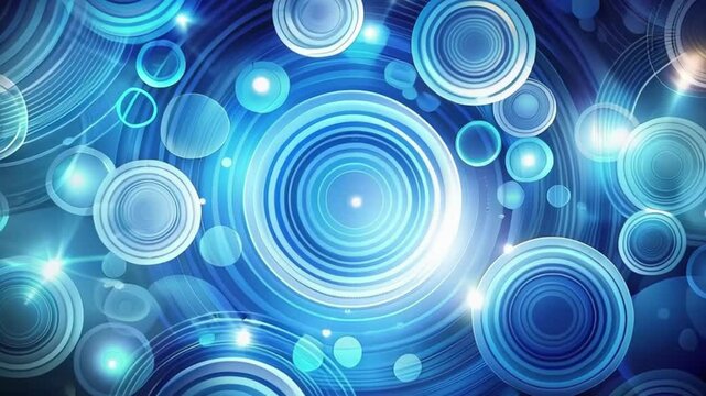 Abstract background. Trendy business website template with copy space. Nice blue cyan texture with blue cyan transparent stripes. Raster image. Smooth lines, circles
