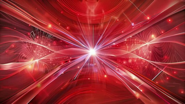 Abstract background. Trendy business website template with copy space. Nice red texture with red transparent stripes. Raster image. Smooth lines, circles
