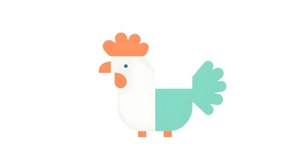 Colorful cartoon chicken graphic design for creative projects