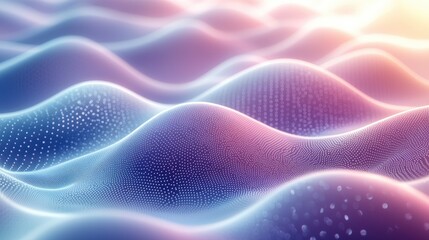 Fototapeta premium Abstract Wavy Digital Landscape with Pastel Colors