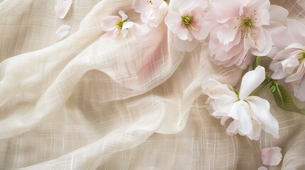 Women's Day: Among the Rustic Textures of the Linen Background, Unleashing the Delicate and Composed Beauty of Women