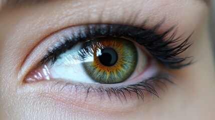 Close-up of Rainbow Iris in Woman's Eye