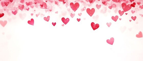 White backdrop with a thin pink border Valentine's day Background