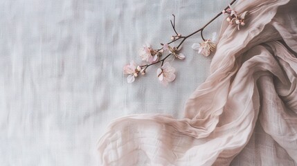 Women's Day: Among the Rustic Textures of the Linen Background, Unleashing the Delicate and Composed Beauty of Women