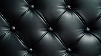Obraz premium Detailed Close-Up of Luxurious Black Leather Texture