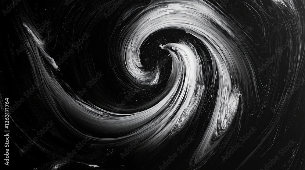 Poster a swirling, hypnotic fractal with chaotic brushstrokes forming infinite loops.