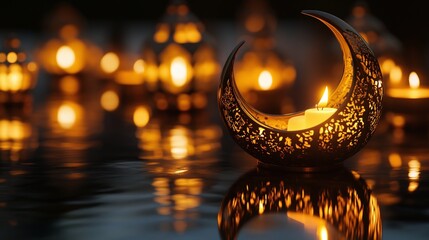 A still-life composition of candlelit lanterns 