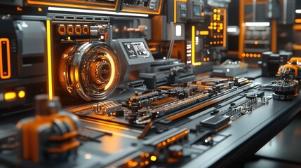 Obraz premium Futuristic Technology Control Panel System Design